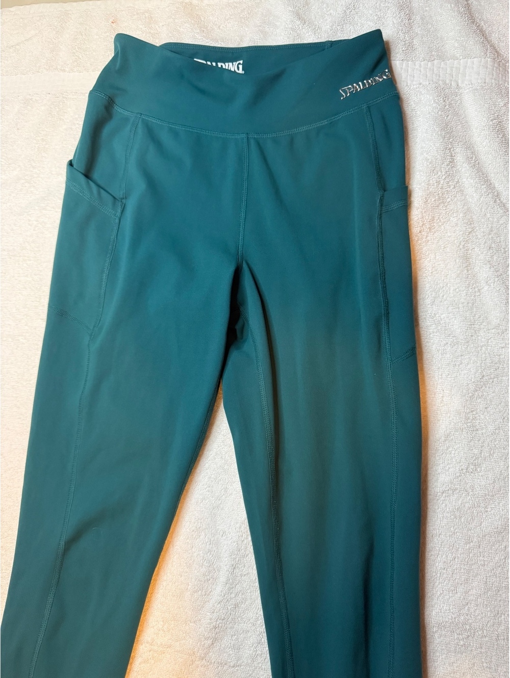Spalding Women's Teal High-Waisted Leggings with Side Pockets - #1453